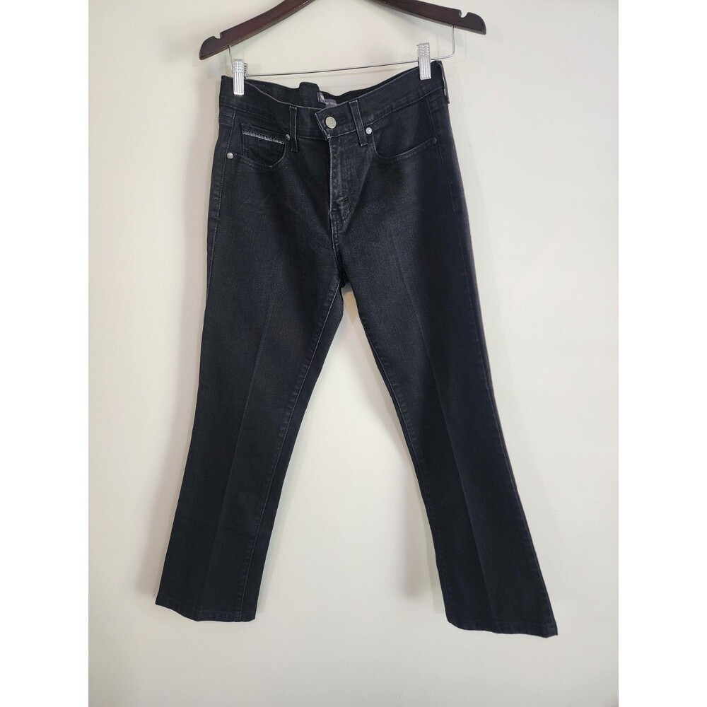 Levi's 505 Straight Leg Black Denim Jeans Women's Size 8L 29x34 embroidery - Picture 2 of 10